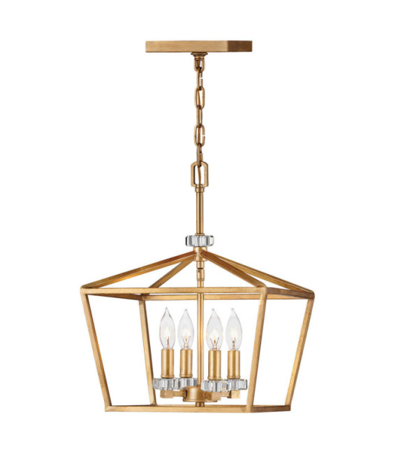 Suspension Hinkley Acier,cristal Laiton vieilli