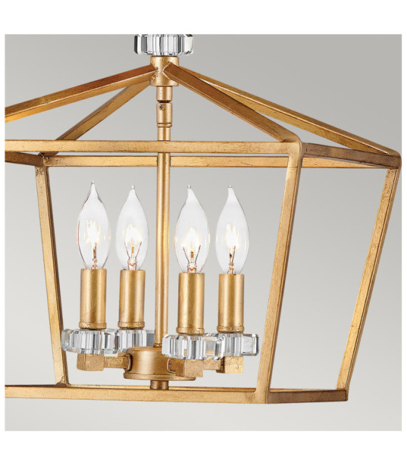 Hinkley pendant light Steel, crystal Aged brass
