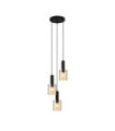 Sardo Pendant Glass, Black Steel