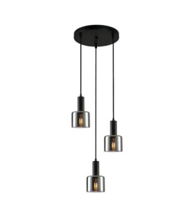 Suspension Santia Verre,Acier Noir