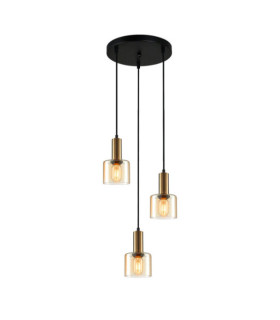 Suspension Santia Verre,Acier Cuivre
