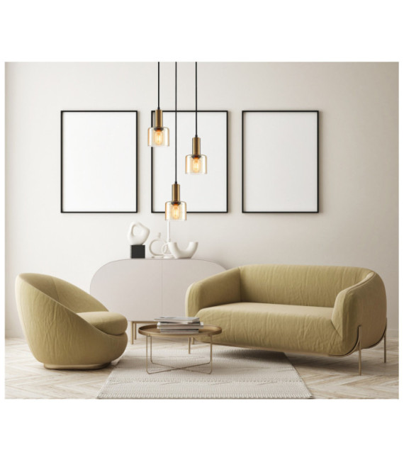 Suspension Santia Verre,Acier Cuivre