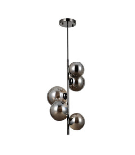Suspension Canello Verre,Acier Chromé noir