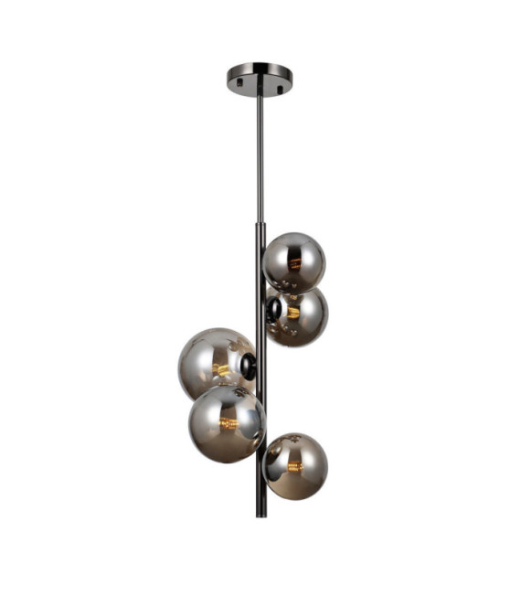 Suspension Canello Verre,Acier Chromé noir