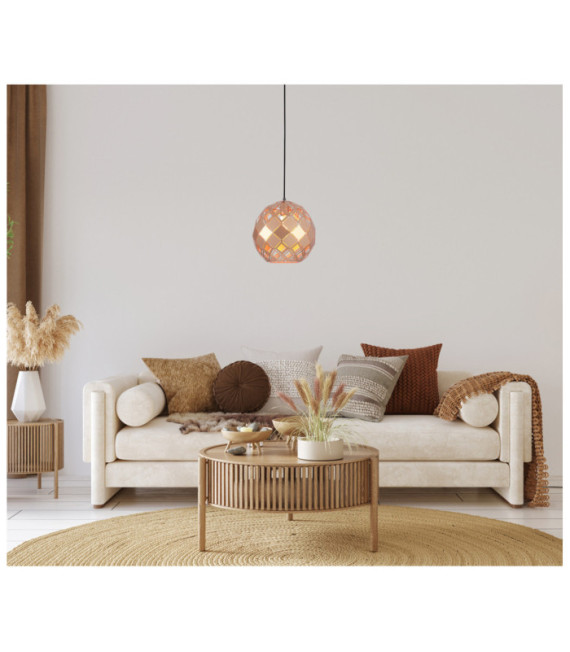 Paulela Pendant Glass, Steel Gold
