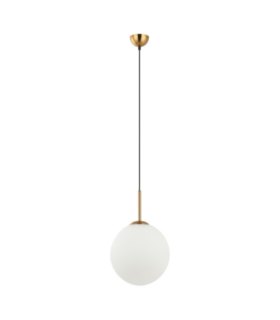 Lámpara colgante Deore de cristal, acero blanco, bronce antiguo