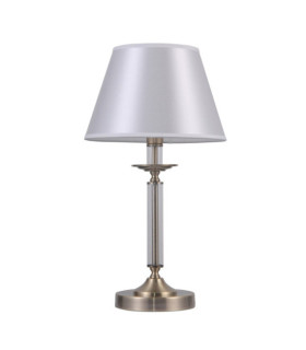 Lámpara de Mesa Solana Vidrio, Acero, Bronce Envejecido Tela