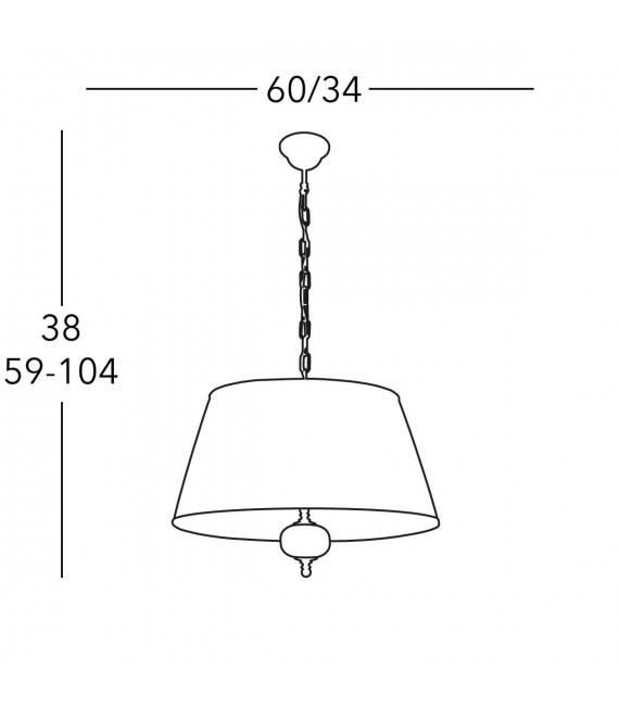 Klassische Pendelleuchte ASCOT Antik Messing 2 Glühbirnen