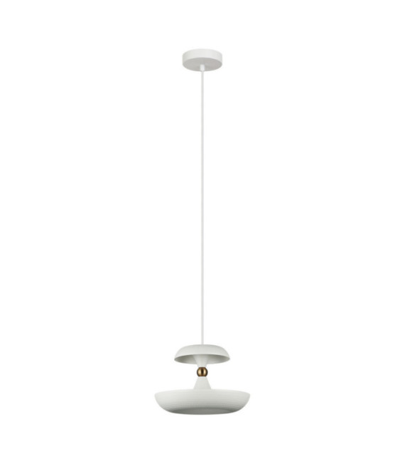 Lampada a sospensione in acciaio bianco Marina
