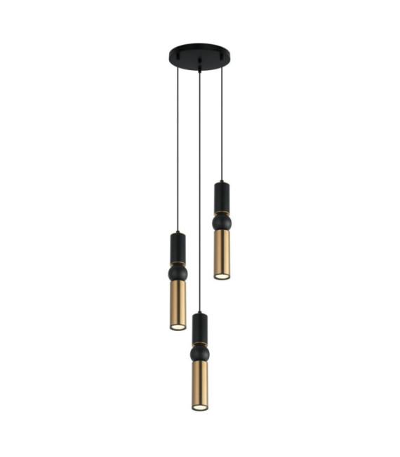 Lampadario Isidora Acciaio, Alluminio Nero, Bronzo Antico