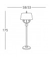 Lampadaire classique ASCOT laiton antique 2 ampoules