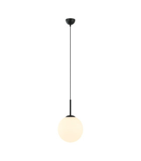 Deore Pendant Lamp Glass, White Steel, Black