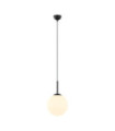 Deore Pendant Lamp Glass, White Steel, Black