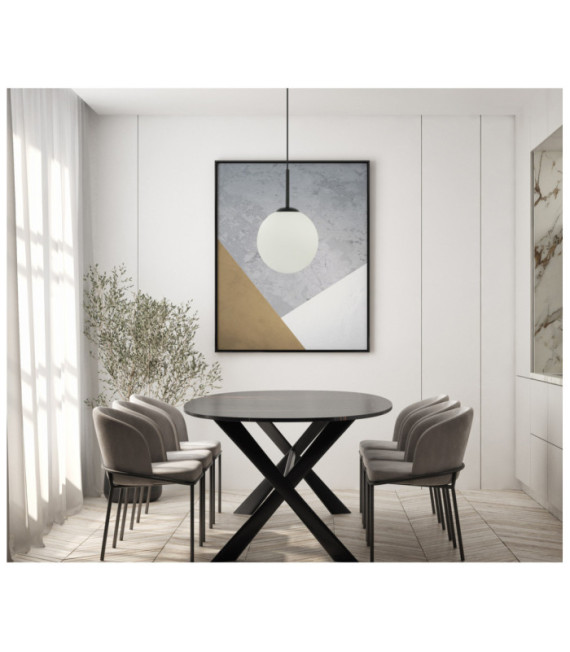 Lampada a sospensione Deore Vetro, Acciaio Bianco, Nero