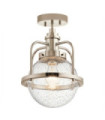 Kichler pendant light Transparent grained glass, polished nickel steel