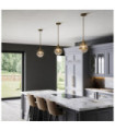 Kichler pendant light Transparent grained glass, steel Natural brass