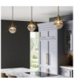 Kichler pendant light Transparent grained glass, steel Natural brass