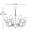 Chandelier classique ASCOT laiton antique 8 ampoules