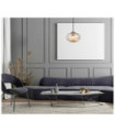Suspension Hatella Verre,Acier Noir, Cuivre