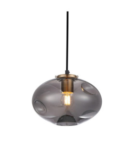Hatella Pendant Lamp Glass, Black Steel, Copper