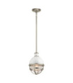 Suspension Kichler Verre nervuré transparent,acier Nickel brossé et blanc