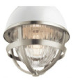 Suspension Kichler Verre nervuré transparent,acier Nickel brossé et blanc