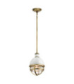 Suspension Kichler Verre nervuré transparent,acier Laiton naturel et blanc