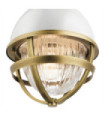 Suspension Kichler Verre nervuré transparent,acier Laiton naturel et blanc
