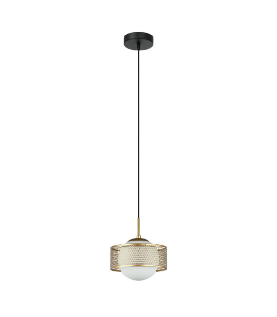 Lampada a sospensione Lomica in acciaio dorato