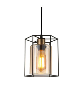 Kalula Pendant Lamp Glass, Black Steel