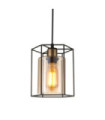 Kalula Pendant Lamp Glass, Black Steel