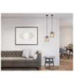 Kalula Pendant Lamp Glass, Black Steel