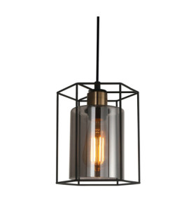 Lámpara Colgante Kalula Cristal, Acero Negro
