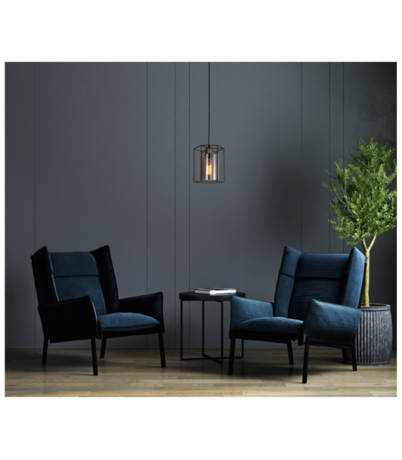 Lámpara Colgante Kalula Cristal, Acero Negro