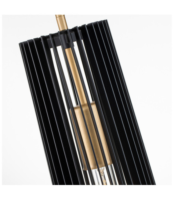 Kichler pendant light Black steel and natural brass
