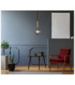 Ravena Pendant Lamp Glass, Steel Brass, Smoked