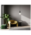 Aldeva Pendant Lamp Glass, Black Steel