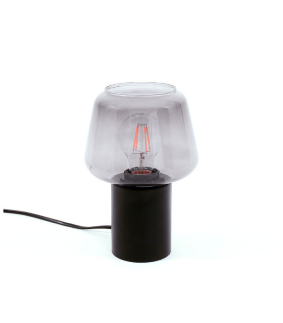 Romio Portable Floor Lamp Glass, Steel Black