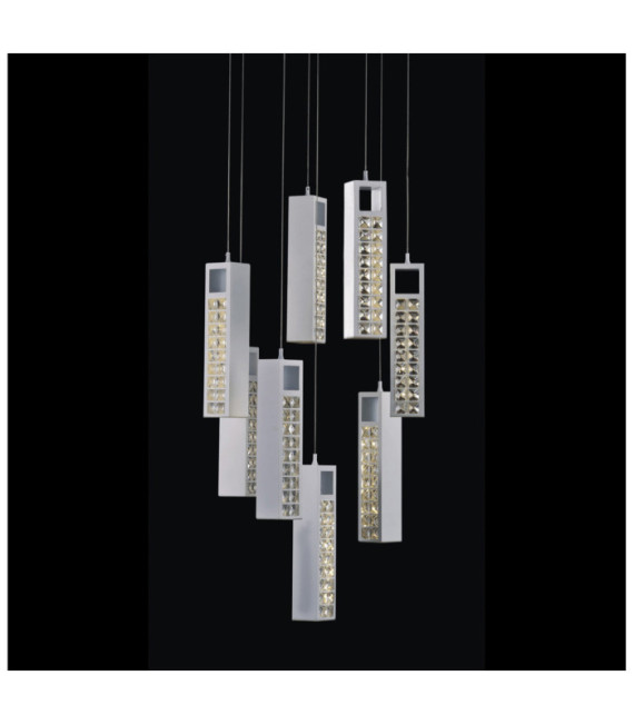 Lauri LED pendant light Glass, metal alloy White