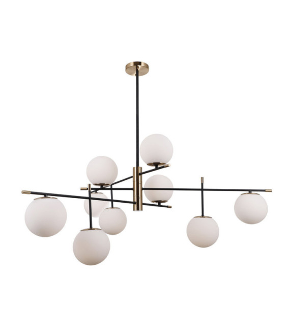 Suspension Stelia Verre,acier,aluminium Bronze antique, noir mat