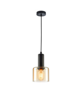 Suspension Santia Verre,Acier Noir