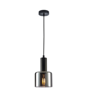 Lámpara Colgante Santia Cristal, Acero Negro