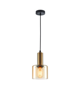 Santia Pendant Lamp Glass, Steel Copper
