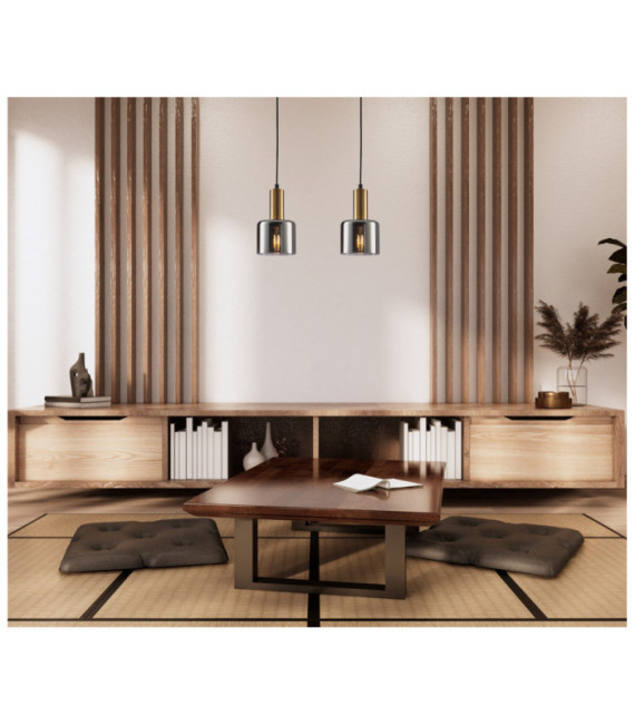 Santia Pendant Lamp Glass, Steel Copper