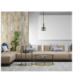 Suspension Santia Verre,Acier Argent