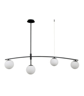 Suspension Senai Verre,acier,aluminium Satiné noir