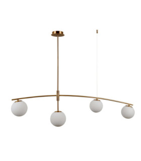 Senai Pendelleuchte Glas, Stahl, Aluminium Honey Brass