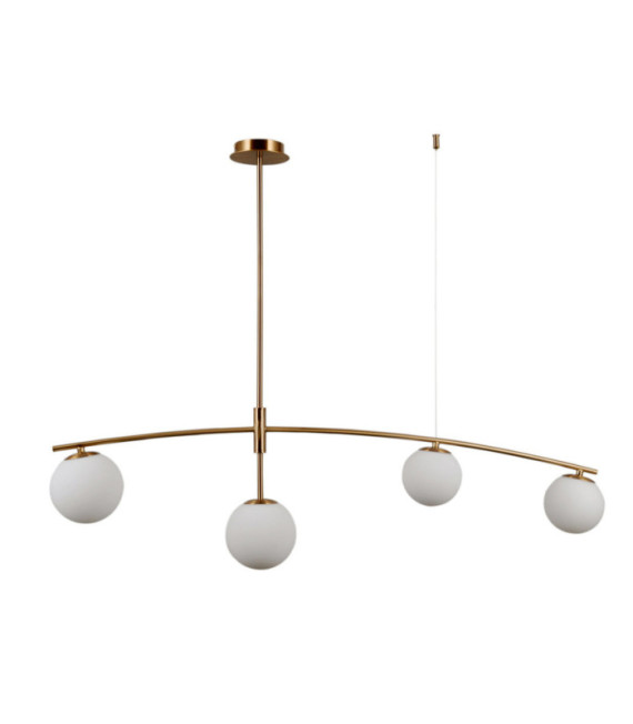 Suspension Senai Verre,acier,aluminium Miel Laiton