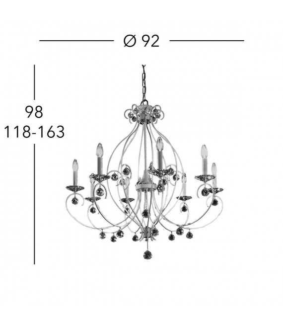 Kristallleuchter CARAT Chrom 8 Glühbirnen