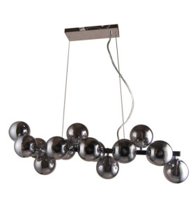 Marbelio Pendant Lamp Glass, Chromed Steel, Smoked